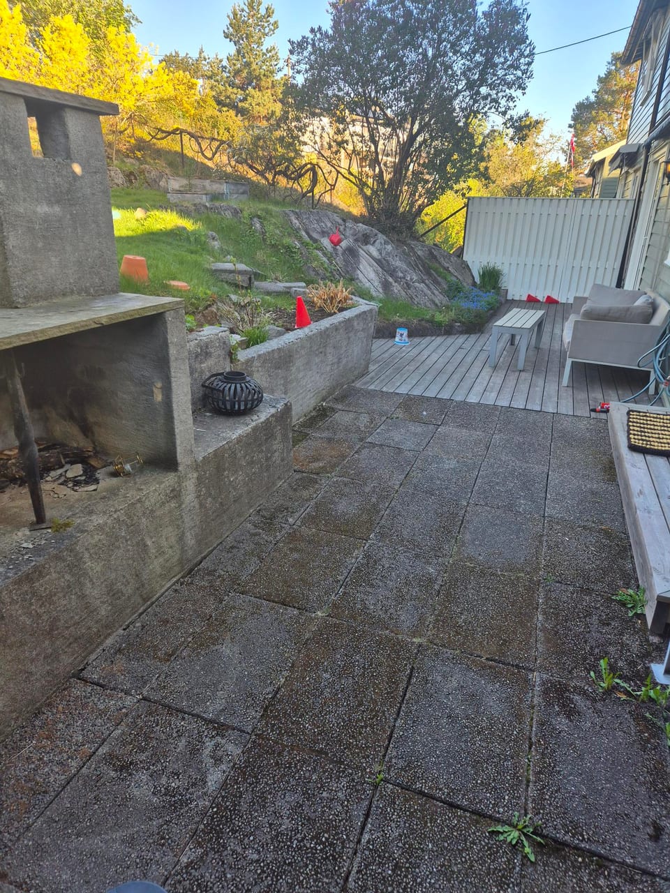 Uteområde før oppgradering