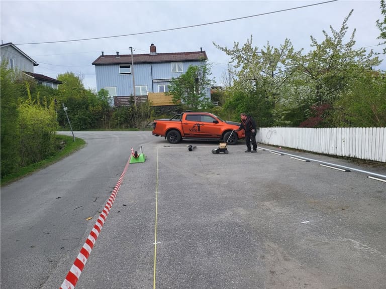 Vedlikeholdsarbeid på parkeringsområde